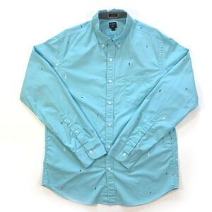 J.Crew Factory Men's Large Slim Fit Fishing Print Shirt